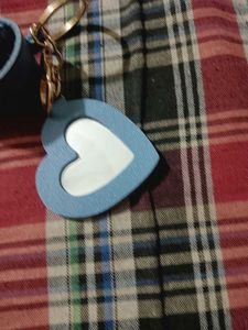 Blue Heart Keychain Holder