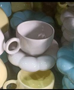 Cute Ceramic Cloud Teacup and Saucer Set