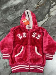 Cute Pink Faux Fur Zip-Up Hoodie