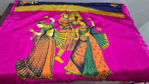 Hand-Painted Silk Saree with unstiched blouse
