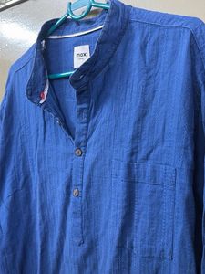 Men's Blue Striped Henley Shirt