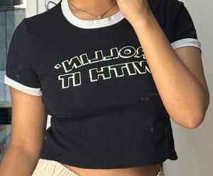 Black Graphic Ringer Tee