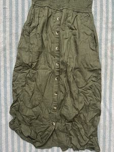 Cute Smocked Olive Green Top