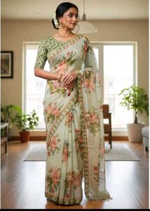 Beautiful Floral Print Saree