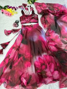 Pure Jimmy Organza Silk Lehenga Huge Flair😊