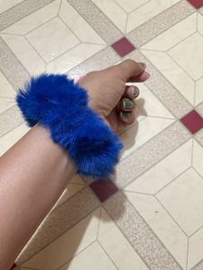 Fuzzy Pink &amp; Blue Hair Ties