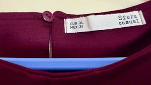 Women's Burgundy A-Line Dress