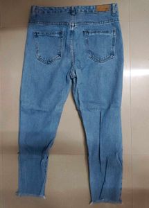 Distressed Straight Leg Jeans