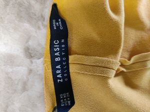 Zara Mustard Suede Waterfall Jacket