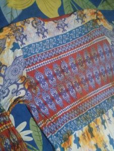 Boho Print V-Neck Midi Dress