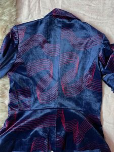 Abstract Velvet Blazer