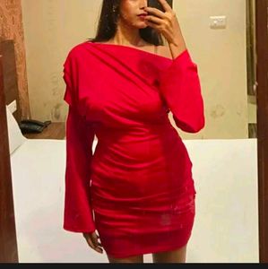 Newme Off shoulder Red Party Dress