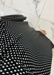 Stylish Black Polka Dot Maxi Skirt
