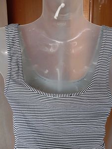 Striped Ribbed Crop Tank Top