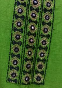 Bright Green Kurta with Mirror Work