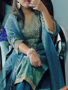 Beautiful Teal Kurta Set with Dupatta