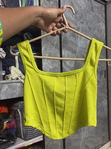Vibrant Neon Green Corset Top