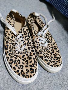 Leopard Print Canvas Sneakers