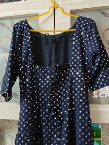 Elegant Navy Blue mirror work Kurta&amp;dupatta