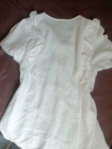 White Embellished Short Sleeve Blouse