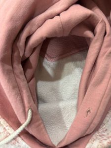 Pink Hooded Sweatshirt with Floral Detail