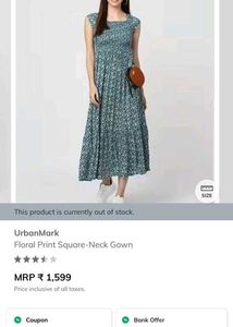 Floral Print Square Neck Gown