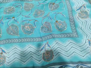 Elegant Blue Floral Saree