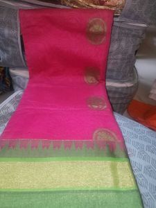 Vibrant Pink &amp; Green Saree