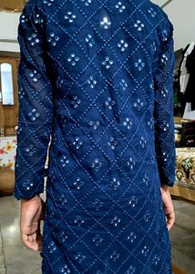 Elegant Blue Mirror Work Kurta