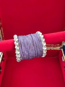 23 pcs - Elegant Purple Bangles with Rhinestones