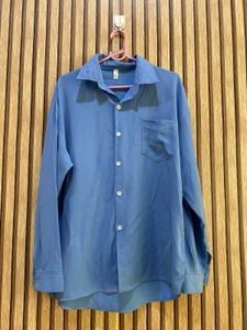 Blue and pink  Oversized Button-Up Shirt