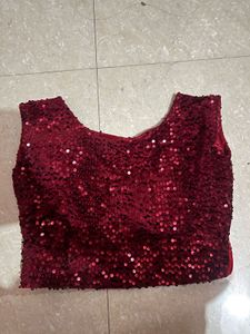 Sparkling Red Sequin Blouse
