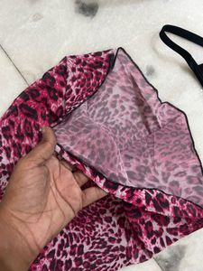 Pink Leopard Print Lingerie Dress