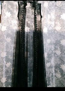 Elegant Black Embellished Dress Set