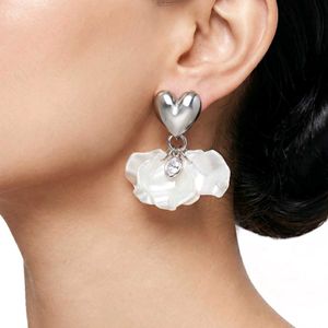 Heart Petal Dangle Earrings