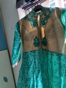 Traditional amroidary anarkali full gown