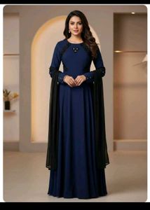 Elegant Navy Blue abaya