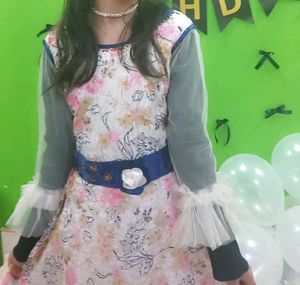 Girls' Floral Dress with Leggings Set