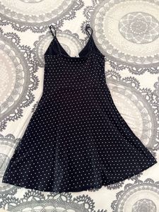Chic Navy Polka Dot Mini Dress