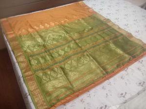 Saree with blouse piece.