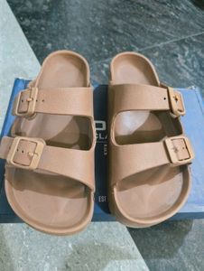Comfortable Tan Slides