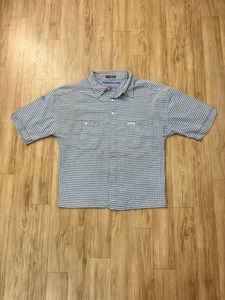 quick silver Men's Blue Gingham Short Sleeve Shirt