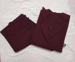 Wrap Style Co-ord Set, actually wine in colour, so