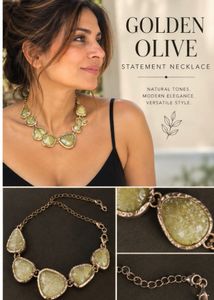 Golden Olive Statement Necklace