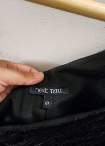 Next Chic Black Velvet One-Shoulder Dress