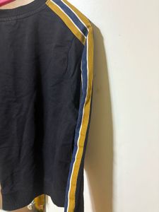 Navy Blue Striped Sweatshirt