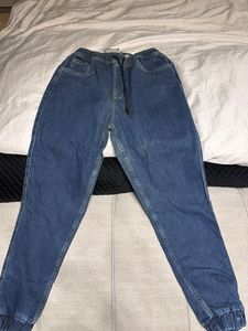 Blue Denim Jogger Pants