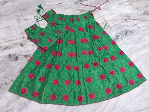 Green Floral Lehenga Choli Set