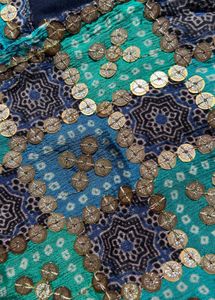 Blue nd Green Sequin  Blouse