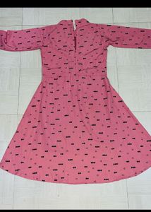 Chic Pink Printed Midi Dress